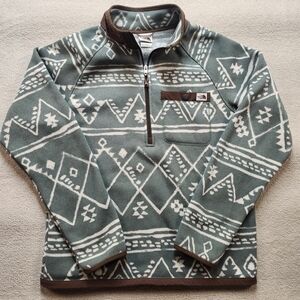 The North Face Gordon Lyons Quarter Zip Fleece Pullover Mens M Geo Print